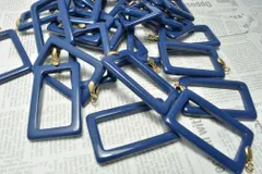 アクリル スクエア リング チャーム 大 ゴールド ネイビー 49mm 2個 ピアス　イヤリング パーツ ビーズクラブ