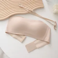 ☆ ライトピンク ☆ S(70AB) ☆ ストラップレス 美胸ブラ 下着 ストラップレスブラ ストラップレス ブラ レディース 紐なしブラ ノンワイヤー レディースブラ ずれない落ちない 落ちない ずれない シームレス アンダーウェア ランジェリー
