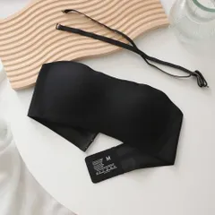 ☆ ブラック ☆ XL(85AB) ☆ ストラップレス 美胸ブラ 下着 ストラップレスブラ ストラップレス ブラ レディース 紐なしブラ ノンワイヤー レディースブラ ずれない落ちない 落ちない ずれない シームレス アンダーウェア ランジェリー