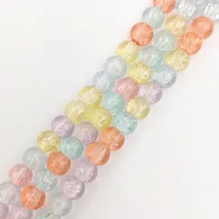 ビーズクラブ クラック水晶 ミックス ラウンド 6mm 天然石 連売り パワーストーン ブレスレット