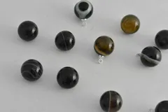 ビーズクラブ アイアゲート 天眼石 ラウンド ペンダントトップ 銀 12mm 2個 パワーストーン  天然石