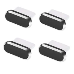 (ブラック) 4個入り スマートフォン用 防塵カバー 保護 防塵 超耐久性 アルミ製 C充電穴キャップ 携帯Type コネクタカバー キャップ Type-C サムコス