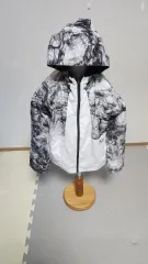 オークリー ブラック/ホワイト パターン ウィンドブレーカー フード ジャケット