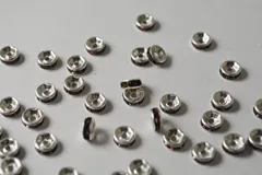 ビーズクラブ ロンデル メタルビーズ スペーサー パープル 銀 平型 6mm 45個 ブレスレット ネックレス 金具 金属ビーズ