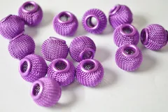 ビーズクラブ ロンデル メタルビーズ カラーメッシュ パープル 11mm 10個セット ブレスレット ネックレス 金具 金属ビーズ