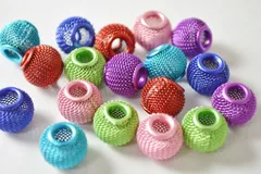 ビーズクラブ ロンデル メタルビーズ カラーメッシュ カラーアソート ミックス 11mm 10個セット ブレスレット ネックレス