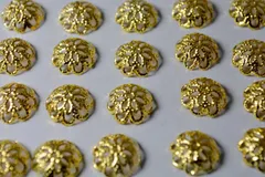 ビーズクラブ 座金 ビーズキャップ 丸花 ゴールド 12mm 50個 金 天然石 パーツ ピアス ネックレス ブレスレット ハンドメイドパーツ