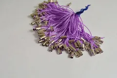 携帯ストラップベース 銀 パープル 7mm金具付 100本 ストラップ ビーズクラブ