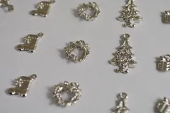 チャーム クリスマス アソート ミックス 銀 7種類 10個セット ビーズクラブ