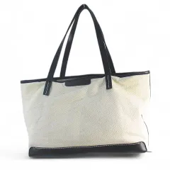 ダブルスタンダードクロージング ダブスタ DOUBLE STANDARD CLOTHING トートバッグ ショルダー バイカラー コンビ ホワイト 白系 キャンバス地