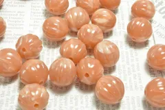 マーブル アクリル ビーズ パンプキン ピンク 2個 12mm ピアス イヤリング パーツ ビーズクラブ