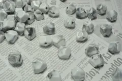 マーブル アクリル ビーズ アイスカット ホワイト 2個 12mm ピアス イヤリング パーツ ビーズクラブ