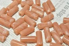 マーブル アクリル ビーズ チューブ ピンク 2個 18mm ピアス イヤリング パーツ ビーズクラブ