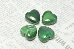 マーブル アクリル ビーズ ハート グリーン 2個 14mm ピアス イヤリング パーツ ビーズクラブ