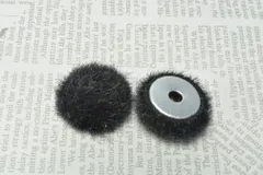 ドーム型 ファー ミニ カボション ブラック 2個 15mm ボタン ピアス イヤリング パーツ ビーズクラブ