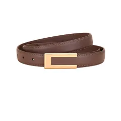 ☆ ダークブラウン ☆ 110cm ☆ ベルト ビジネスベルト 通勤 レディース ベルト 細め 細ベルト 革ベルト 本革ベルト レザーベルト レディースベルト 細い ファッション小物 シンプル 本革 本皮 ビジネス スーツ オフィス ジーンズ オシャレ 可愛い