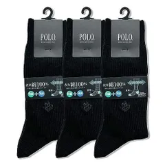 [グンゼ] ソックス (3足組) ビジネス靴下 POLO BCS ポロビーシーエス カジュアルリブワンポイント メンズ PL0125 ブラック