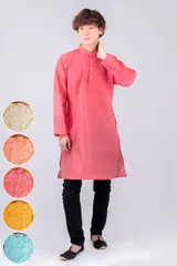 〔インドクオリティ・訳あり〕ほどよい光沢感　更紗デザインのカジュアルクルタ・パジャマ　※上着のみパンツ付属なし TIRA