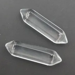 水晶 クリスタル ポイント型 2個 No.01 浄化用 天然石 パワーストーン 六角柱 穴なし 首飾り 魔除け 開運浄化 開運グッズ アクセサリパーツ ビーズクラブ