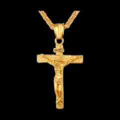 【N072】ネックレス　メンズ　レディース　ゴールド　シルバー　クロス　十字架　アクセサリー　ペンダント  　お洒落　ファッション