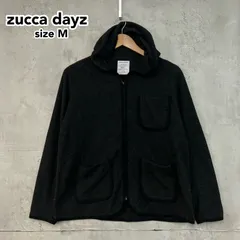 ZUCCa dayz ズッカ デイズ フリース ジップアップ パーカー ジャケット グレー M A-net エイネット ZU61JC919 杢グレー カジュアル ライトアウター 羽織り ワンポイント ロゴ パイピング ★ ◇■