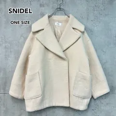 SNIDEL スナイデル  ビッグカラー コクーン ショートコート ピーコート Pコート ジャケット アイボリー IVR フリーサイズ ONE SIZE ウール混 裏地付き 完売品 レディース 冬物 アウター SWFC225152 ★ ◆■