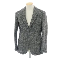 【中古】リングヂャケット RING JACKET ウールアルパカナイロン 3B カジュアルジャケット ブラックxホワイト【サイズ44】【メンズ】