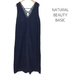 NATURAL BEAUTY BASIC　ナチュラルビューティーベーシック　ワンピース　ジャンパースカート　レースアップ　送料込み　M　977251