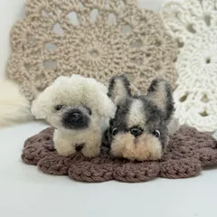 ペキニーズ＆フレンチブルドッグ二匹セット　モールアニマル