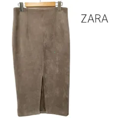ZARA　ザラ　スカート　タイト　ロング　スリット　スエード風　送料込み　S　977254