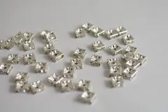 ビーズクラブ ロンデル メタルビーズ スペーサー 四角 6mm 40個セット ブレスレット ネックレス 金具 金属ビーズ パーツ