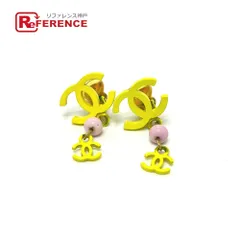 CHANEL シャネル イヤリング ココマーク 2連 A21871 メタル イエロー