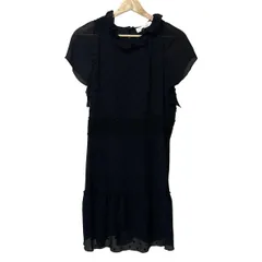 SEE BY CHLOE(シーバイクロエ) ワンピース サイズ36 S レディース - 黒 半袖/ひざ丈/ドット柄/フリル