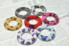 レオパードファーリング 5色アソート ミックス 10個各2個 28mm エコファー ヒョウ柄 ピアス イヤリング チャーム ビーズクラブ