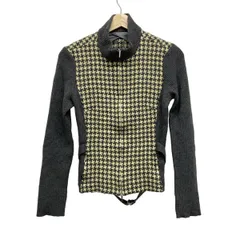 Leilian(レリアン) ブルゾン サイズ9 M レディース - ダークグレー×アイボリー 長袖/ニット/ジップアップ/千鳥格子柄/春/秋