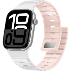 【新着商品】マグネット 二重脱落防止 シリコン 通気性 42mm 44mm スポーツ 45mm 46mm 薄型 49mm 38mm バンド 40mm 41mm アップルウォッチ用 Compatible with [Maledan] Series Ultra/U