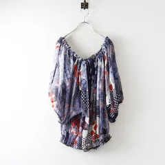 ダブルスタンダードクロージング DOUBLE STANDARD CLOTHING シアーペイズリーブラウス＼ブルー【2400014767049】