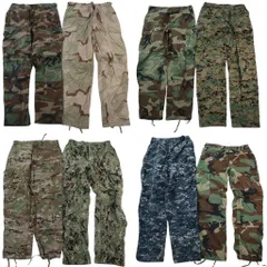 古着卸 まとめ売り 米軍実物 カモ柄 フィールドパンツ ミリタリー 8枚セット (メンズ M ) デザートカモ ブルー デジカモ 中古 古着 ND4054