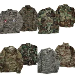 古着卸 まとめ売り 米軍実物 カモ柄 フィールドジャケット ミリタリー 8枚セット (メンズ S ) タイガーストライプ マルチカム 中古 ND4075