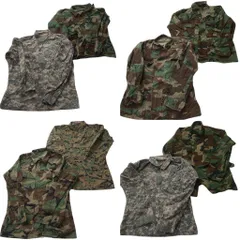 古着卸 まとめ売り 米軍実物 カモ柄 フィールドジャケット ミリタリー 8枚セット (メンズ M ) デジカモ ウッドランド 中古 古着 ND4088