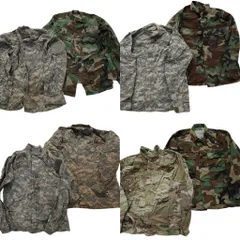 古着卸 まとめ売り 米軍実物 カモ柄 フィールドジャケット ミリタリー 8枚セット (メンズ M ) ウッドランド デジカモ 中古 古着 ND4119