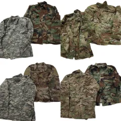 古着卸 まとめ売り 米軍実物 カモ柄 フィールドジャケット ミリタリー 8枚セット (メンズ M ) デジカモ ウッドランド 中古 古着 ND4109