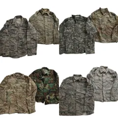 古着卸 米軍実物 カモ柄 フィールドジャケット ミリタリー 8枚セット (メンズ 38 /XL ) デジタルタイガーストライプ 中古 古着 ND4133