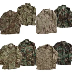 古着卸 まとめ売り 米軍実物 カモ柄 フィールドジャケット ミリタリー 8枚セット (メンズ S ) デジカモ ウッドランド 中古 古着 ND4131