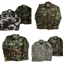 古着卸 まとめ売り 米軍民間 カモ柄 ジャケット ミリタリー 6枚セット (メンズ L /XL ) ウッドランド デジカモ ARMY 中古 古着 ND4126