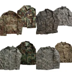 古着卸 まとめ売り 米軍実物 カモ柄 フィールドジャケット ミリタリー 8枚セット (メンズ L ) デジカモ ウッドランド 中古 古着 ND4122
