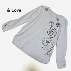 【&Love】アンドラブ  花柄 長袖 シャツ トップス グレー スパンコール masamisatomi サイズS