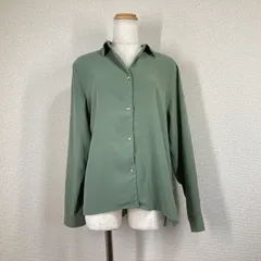 【テチチ】ブラウス　カットソー　緑　F　techichi　シアー　長袖　 Y2K　フェアリーグランジ　森ガール　バレエコア　ブロークコア