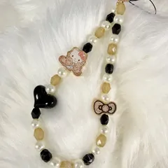 新品 ハローキティ ビーズ携帯ストラップ サンリオ