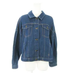 オリーブデオリーブ OLIVE des OLIVE ジャケット デニム Gジャン ジージャン コットン オーバーサイズ バックボタン M 紺 ネイビー /AO6